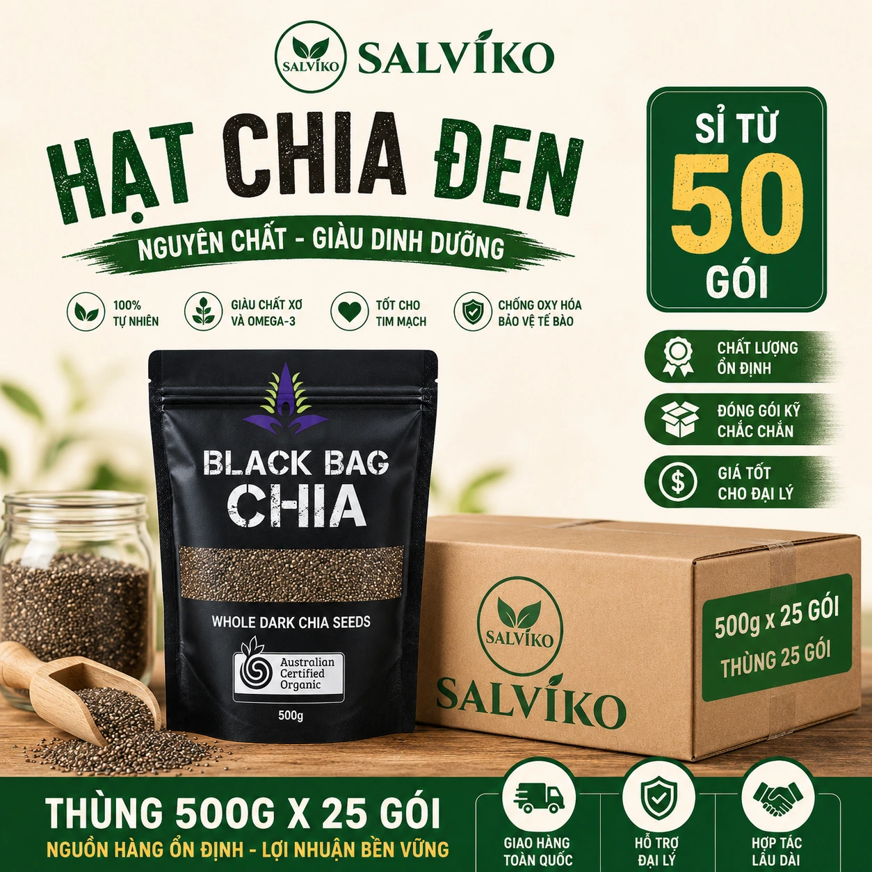 Yến mạch cán vỡ SALVIKO